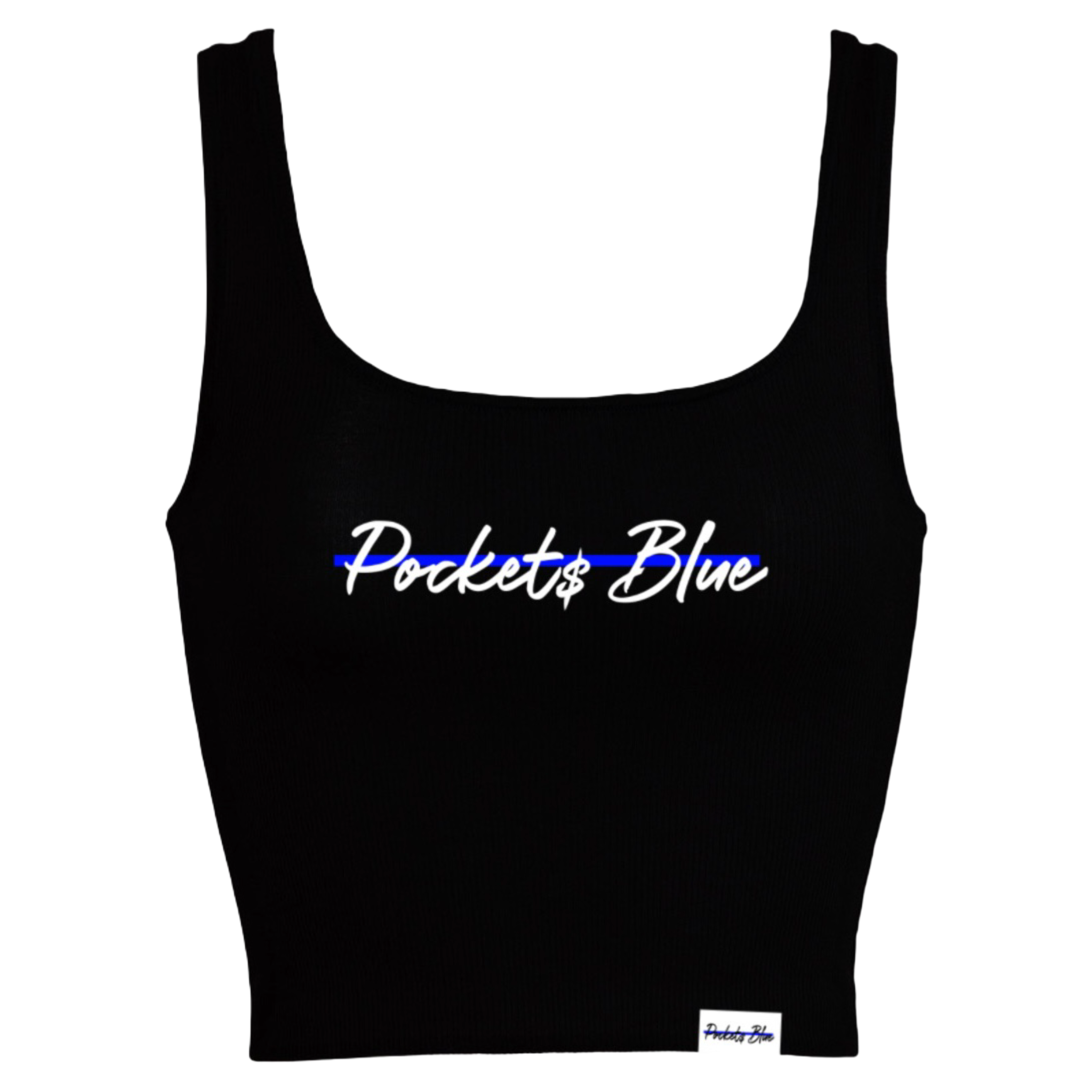 POCKET$ BLUE CROP TOP
